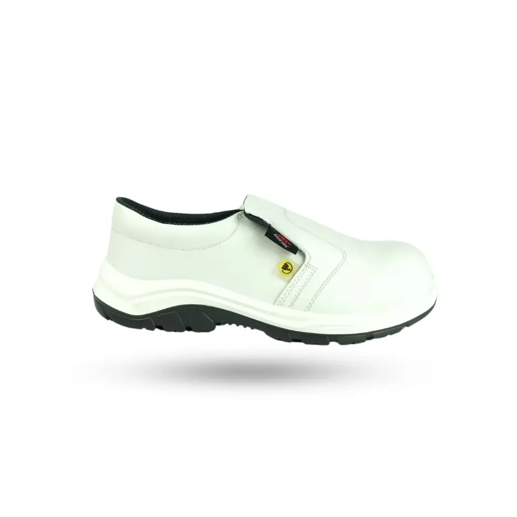[IV102KP-A-35] RHINO SHOE ซีรีส์ PU FlexiGuard  รุ่น IV102KP รองเท้าเซฟตี้ แบบสวมหุ้มส้น ไม่มีเชือก สีขาว (35 (EU) / 2 (UK))
